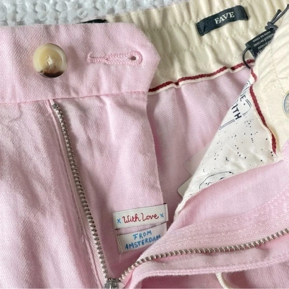 Scotch & Soda Fave Linen Cotton Bermuda Shorts Regular Fit Mens Small NWT Pink